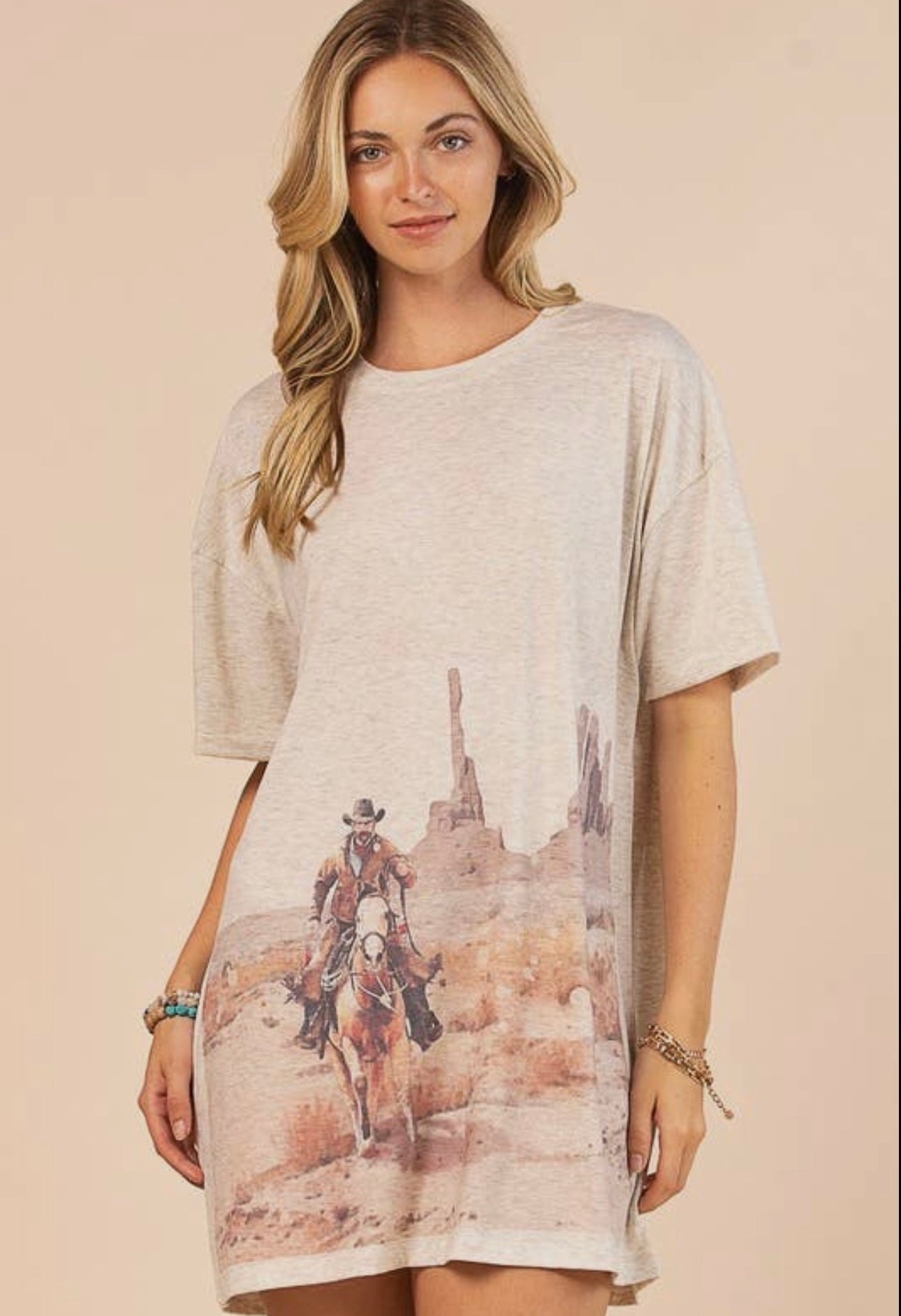 Cowboy Graphic Shirt Dress